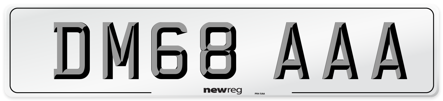 DM68 AAA Number Plate from New Reg